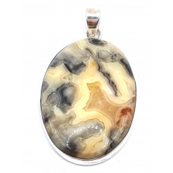 pendant crazy lace agate silver