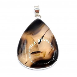 pendentif agate dendrite argent