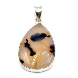 pendentif agate dendrite argent