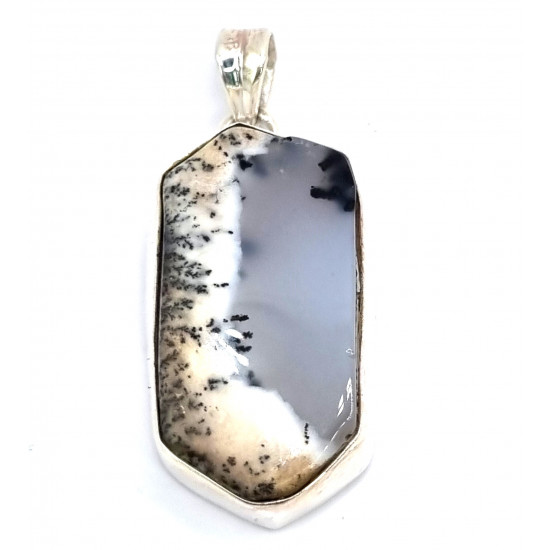 pendentif agate dendrite argent
