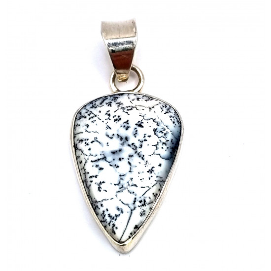 pendentif agate dendrite argent