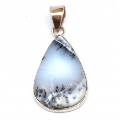 pendentif agate dendrite argent