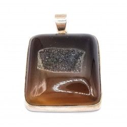 pendant druzy agate silver
