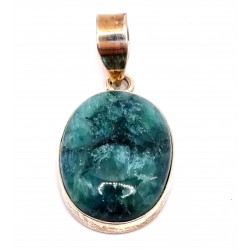 pendentif emeraude argent