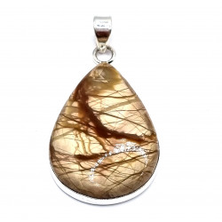 pendentif jaspe paysage argent