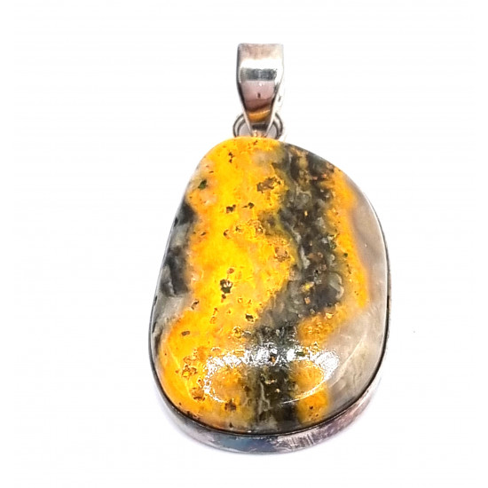 pendant bumblebee jasper silver