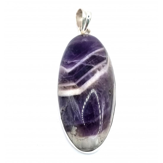 pendant chevron amethyst silver