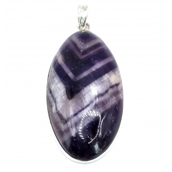 pendant chevron amethyst silver