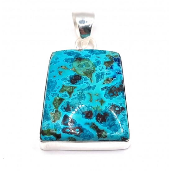 pendant chrysocolla silver