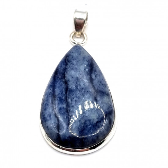 pendentif aventurine bleu argent
