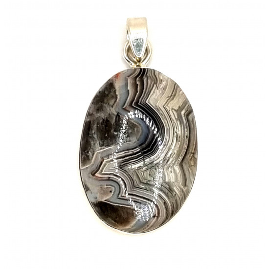 pendant agate botswana silver