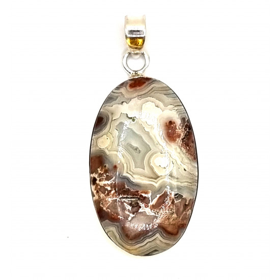 pendant agate botswana silver