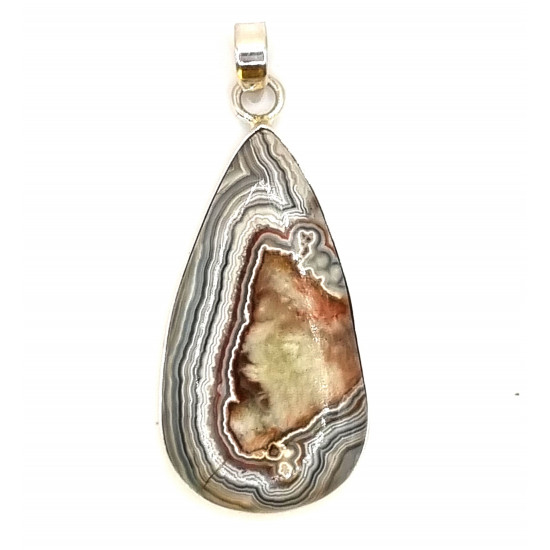 pendant agate botswana silver