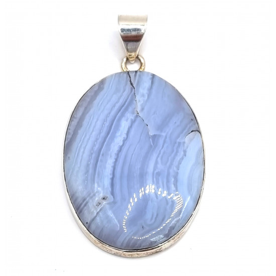 pendant blue chalcedony silver