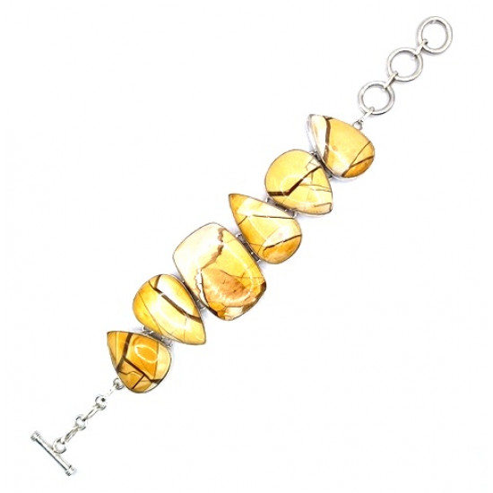 silver brecciated jasper bracelet