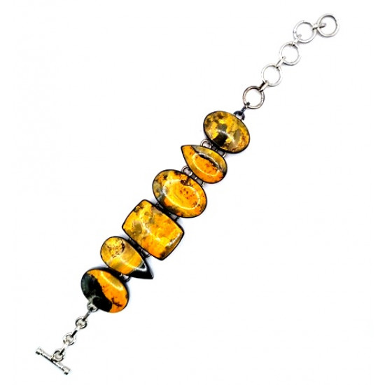 silver bumblebee jasper bracelet