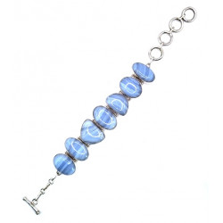 silver blue chalcedony bracelet
