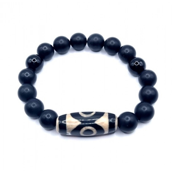 Black Tourmaline Bracelet With Charm 10mm