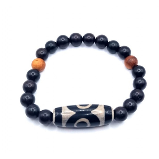 Roble Wood Bracelet With Charm 8mm