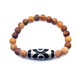 Tibetan Agate Bracelet With Charm 8mm