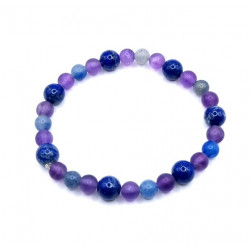 bracelet Lapis lazuli, amethyste, aventurine bleu