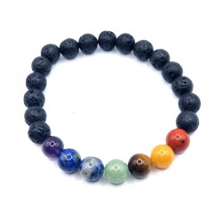 Lava Rock With 7 Chakras Bracelet 8mm
