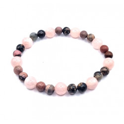 Rhodonite and Rose Quartz Bracelet 6-8mm