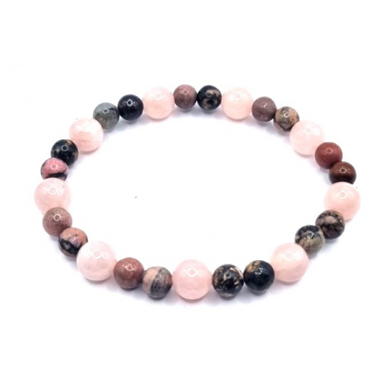 Rhodonite and Rose Quartz Bracelet 6-8mm Rhodonite and Rose Quartz Bracelet 6-8mm