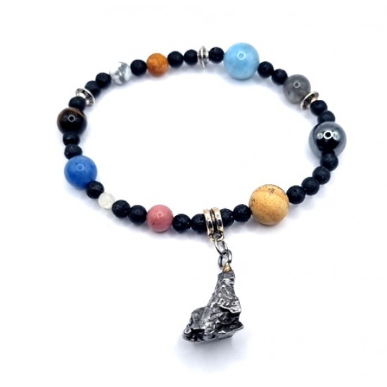 Solar System Bracelet With Meteor Charm Solar System Bracelet With Meteor Charm