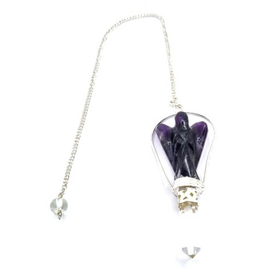pendulum angel amethyst and quartz   