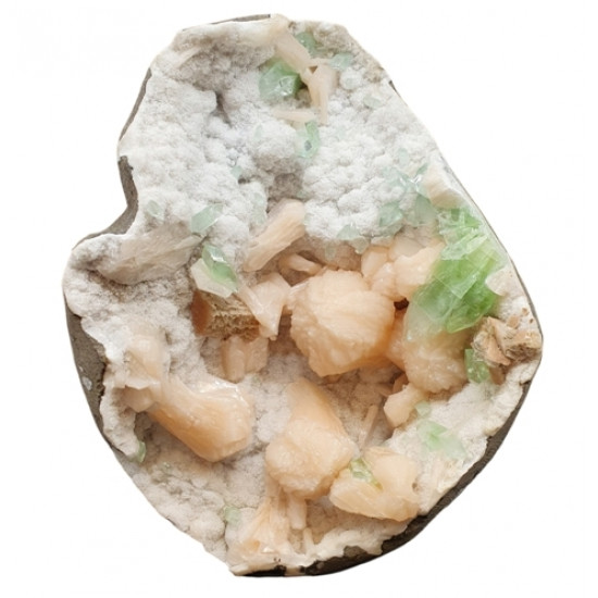 green apophyllite on stilbite and morderite