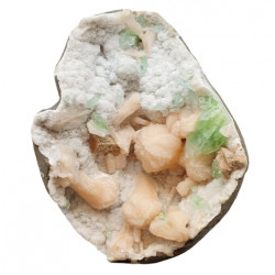 apophyllite verte sur stilbite et morderite