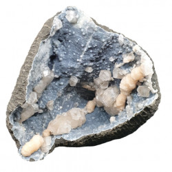 geode apophyllite and stilbite on chalcedony