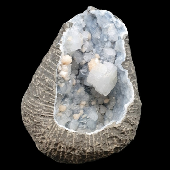 geode apophyllite and stilbite on chalcedony