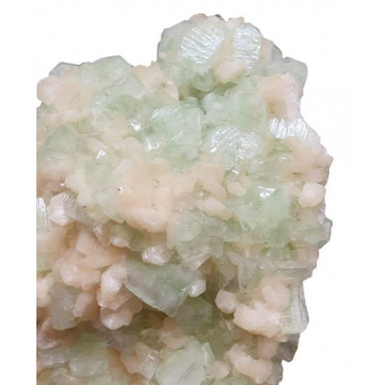 green apophyllite on stilbite