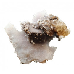 Calcite on chalcedony and apophyllite