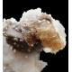 Calcite on chalcedony and apophyllite