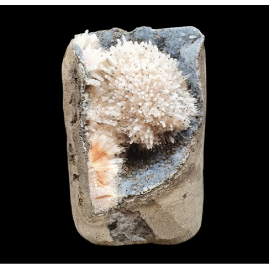 Mesolite with chalcedony
