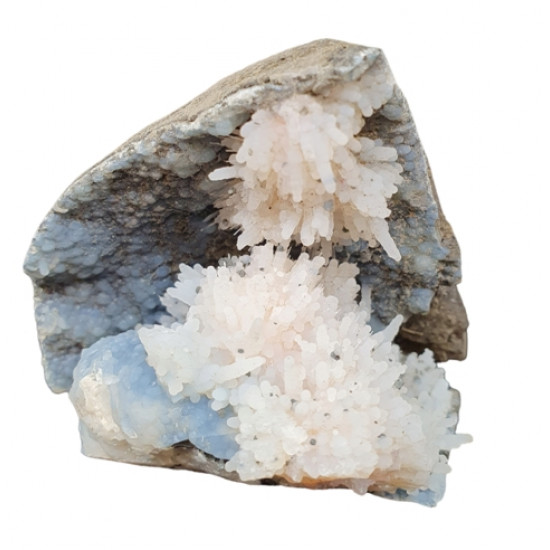 Mesolite with chalcedony