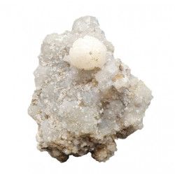 Goosecreekite on stilbite and chalcedony