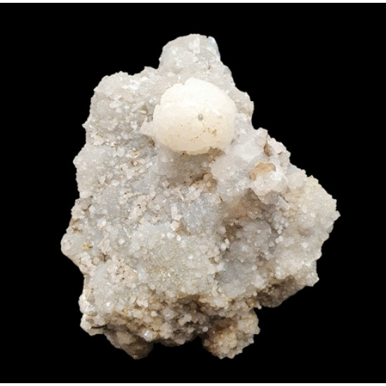 Goosecreekite on stilbite and chalcedony