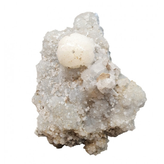 Goosecreekite on stilbite and chalcedony