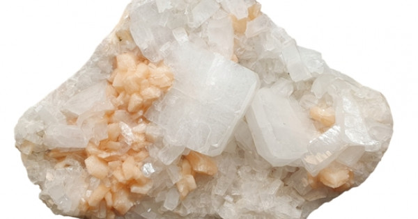 Apophyllite Verte Sur Stilbite Et Mésolite - Pierre Minérale Inde, Cristal 12x9 Cm, Collection