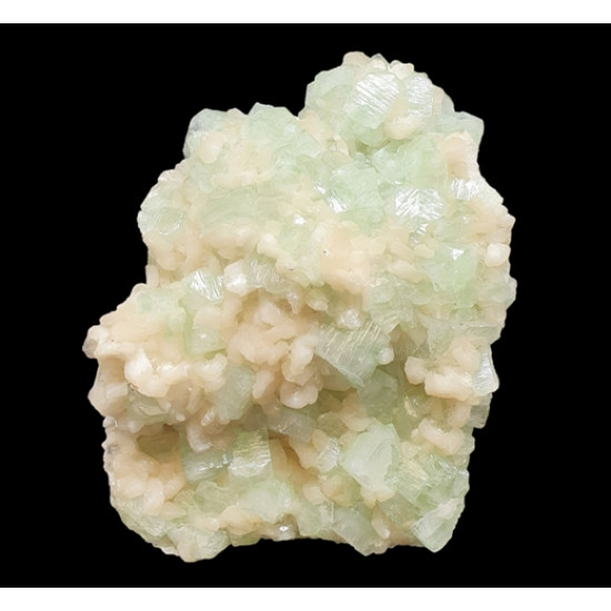 green apophyllite on stilbite