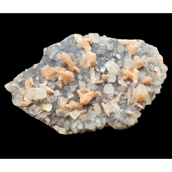 apophyllite and stilbite on chalcedony