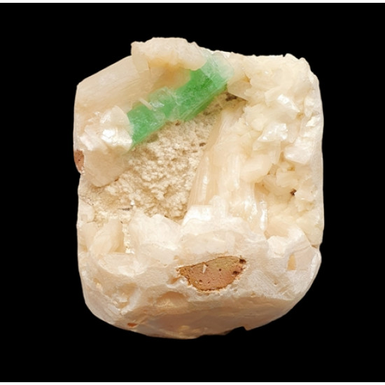 green apophyllite on stilbite