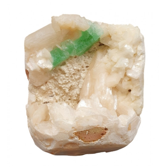 green apophyllite on stilbite