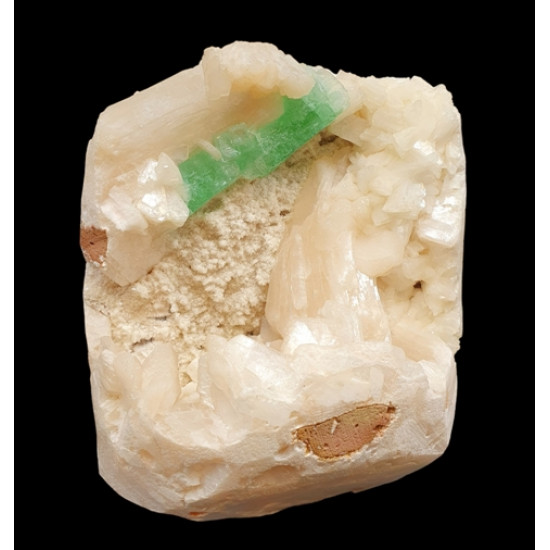 green apophyllite on stilbite
