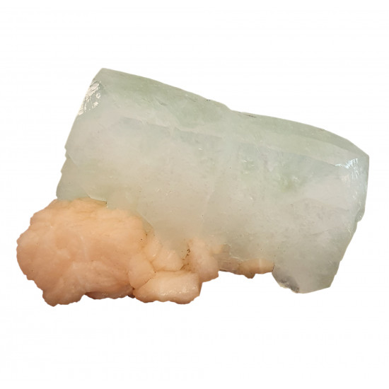green apophyllite on stilbite