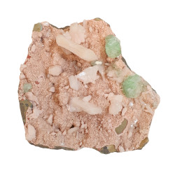 apophyllite verte sur stilbite et heulandite